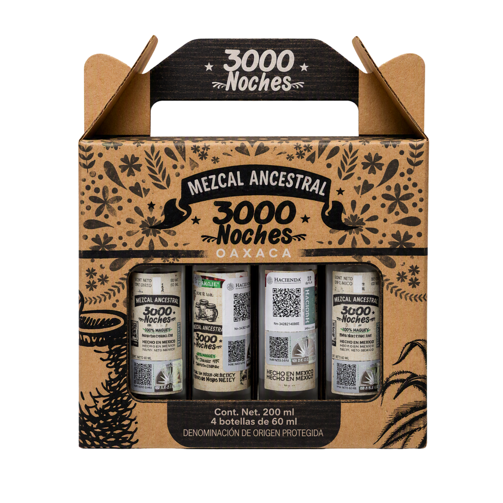 Mezcal 3000 noches Ancestral Set Degustación Premium 4pz 50ml