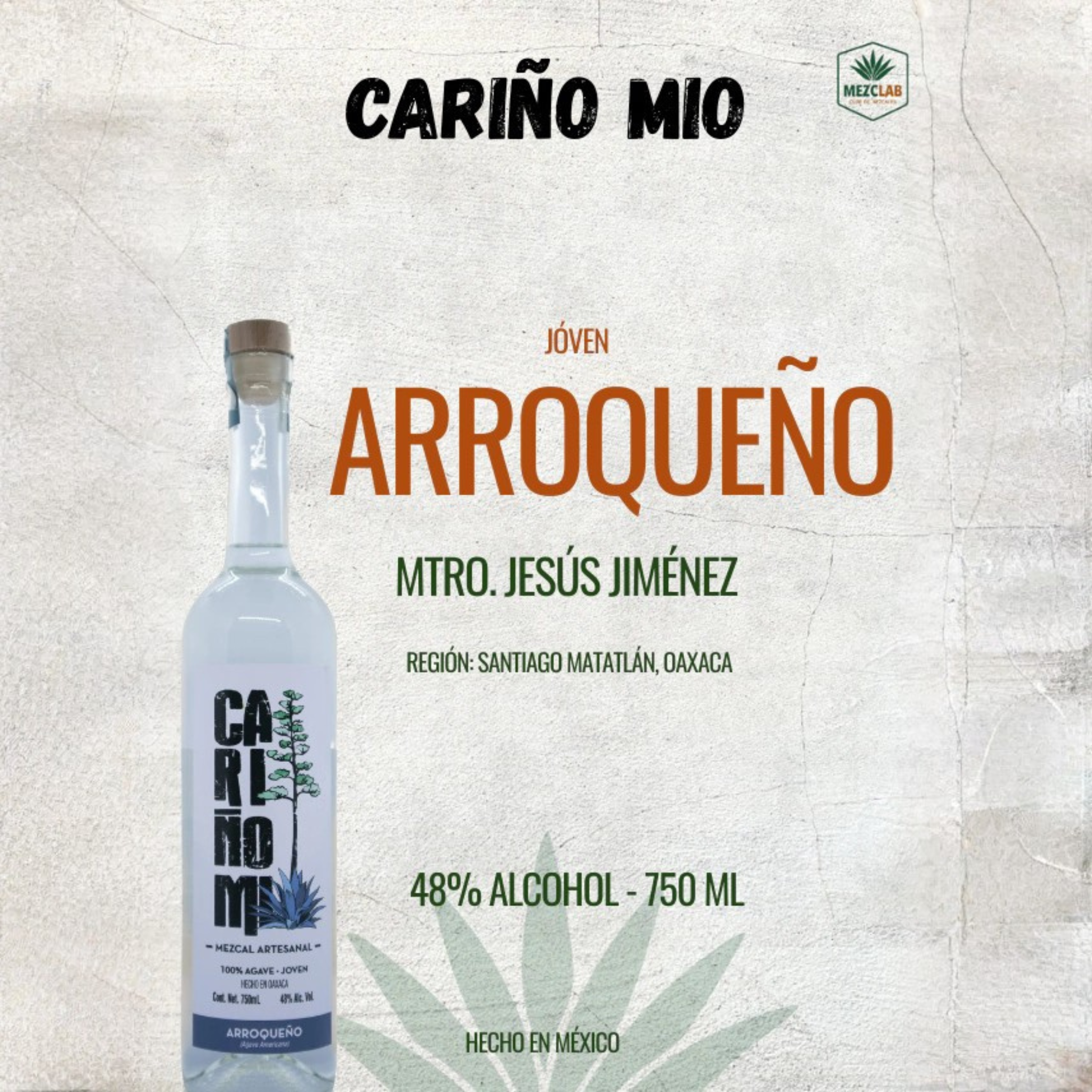 Mezcal Cariño Mio Arroqueño Artesanal 750 ml