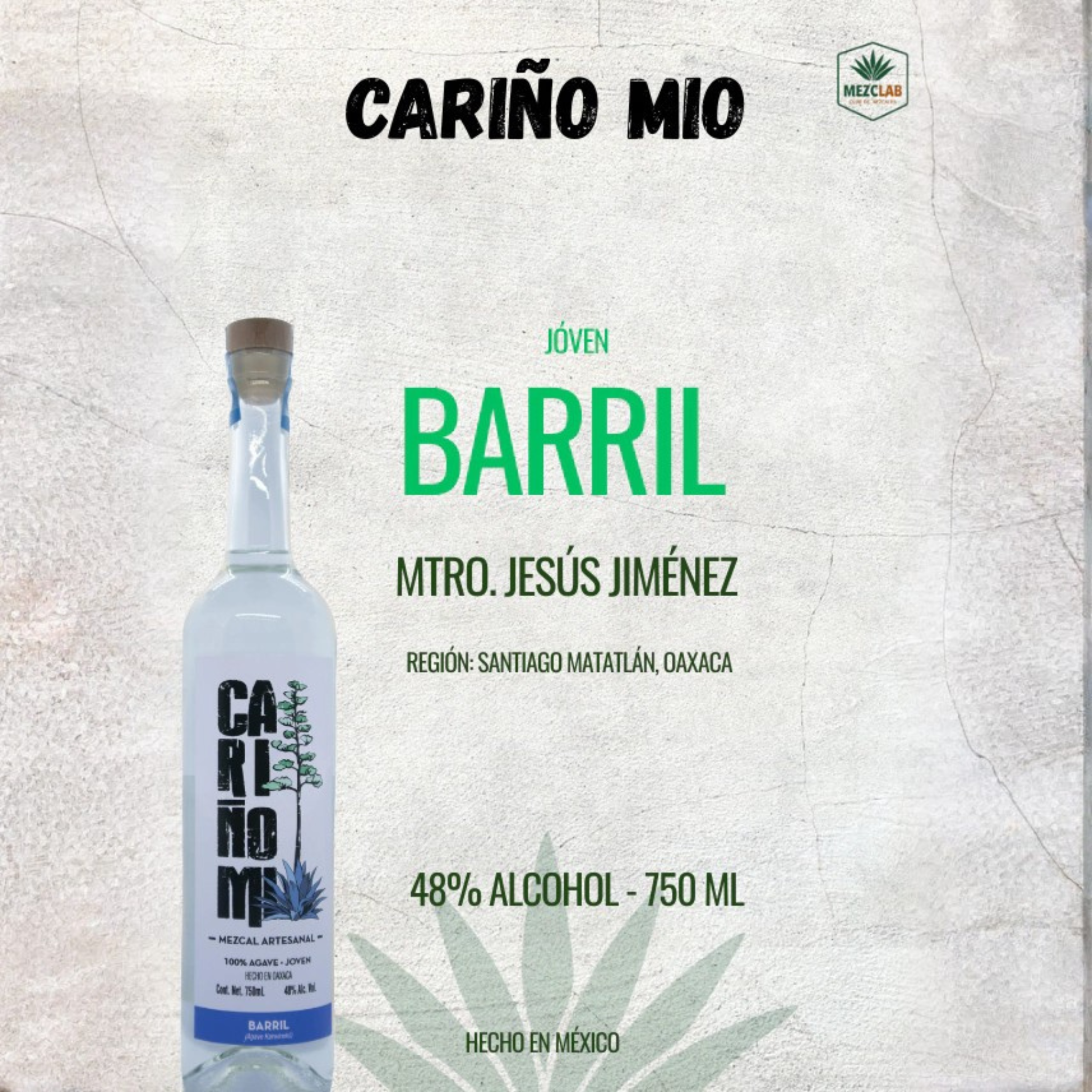 Mezcal Cariño Mio Barril Artesanal 750 ml