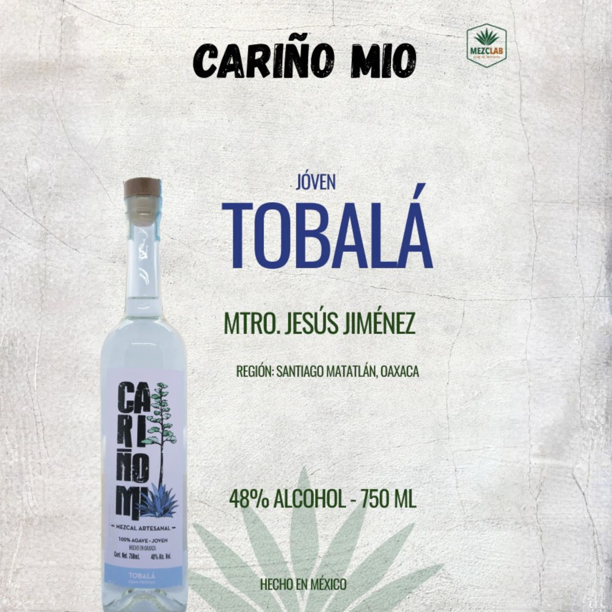 Mezcal Cariño Mio Tobalá Artesanal 750 ml