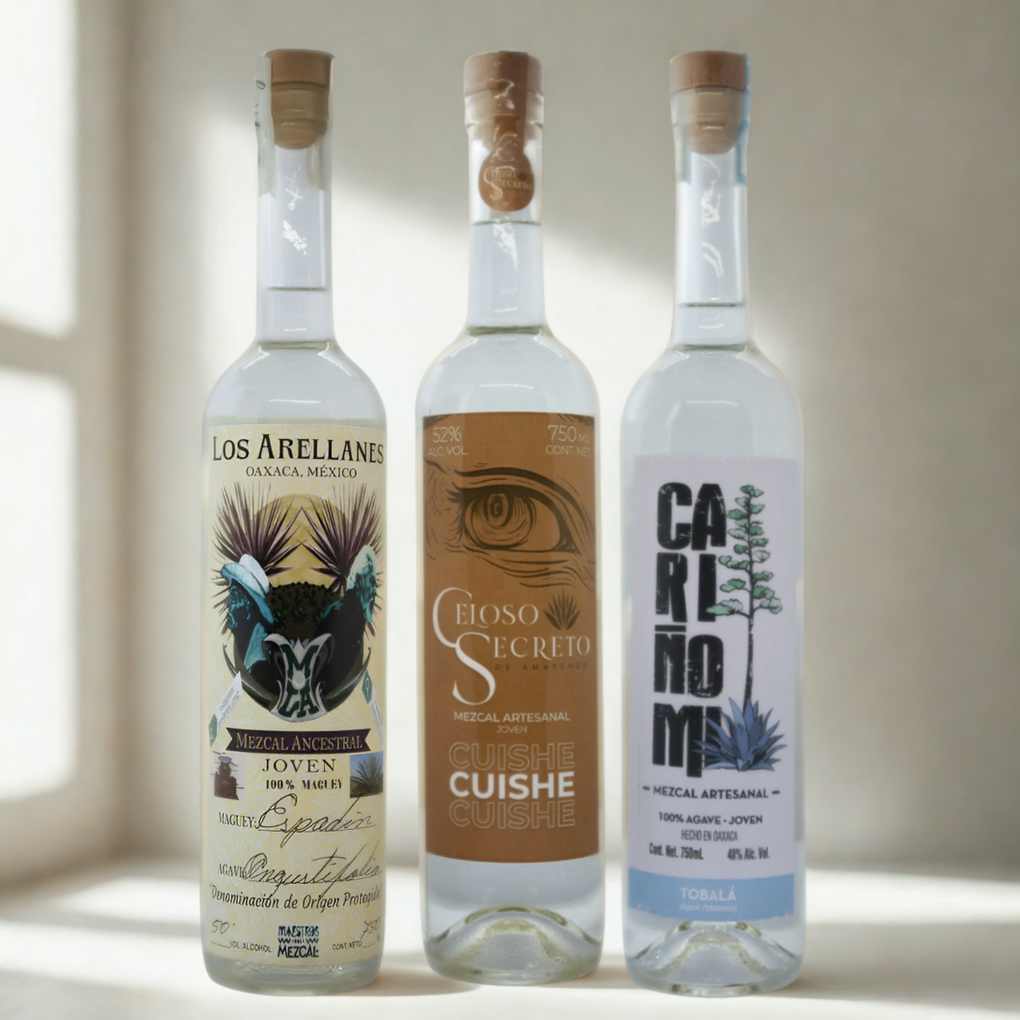 Mezcal Combo Espadín + Cuishe + Tobalá - Arellanes, Celoso Secreto, Cariño Mío