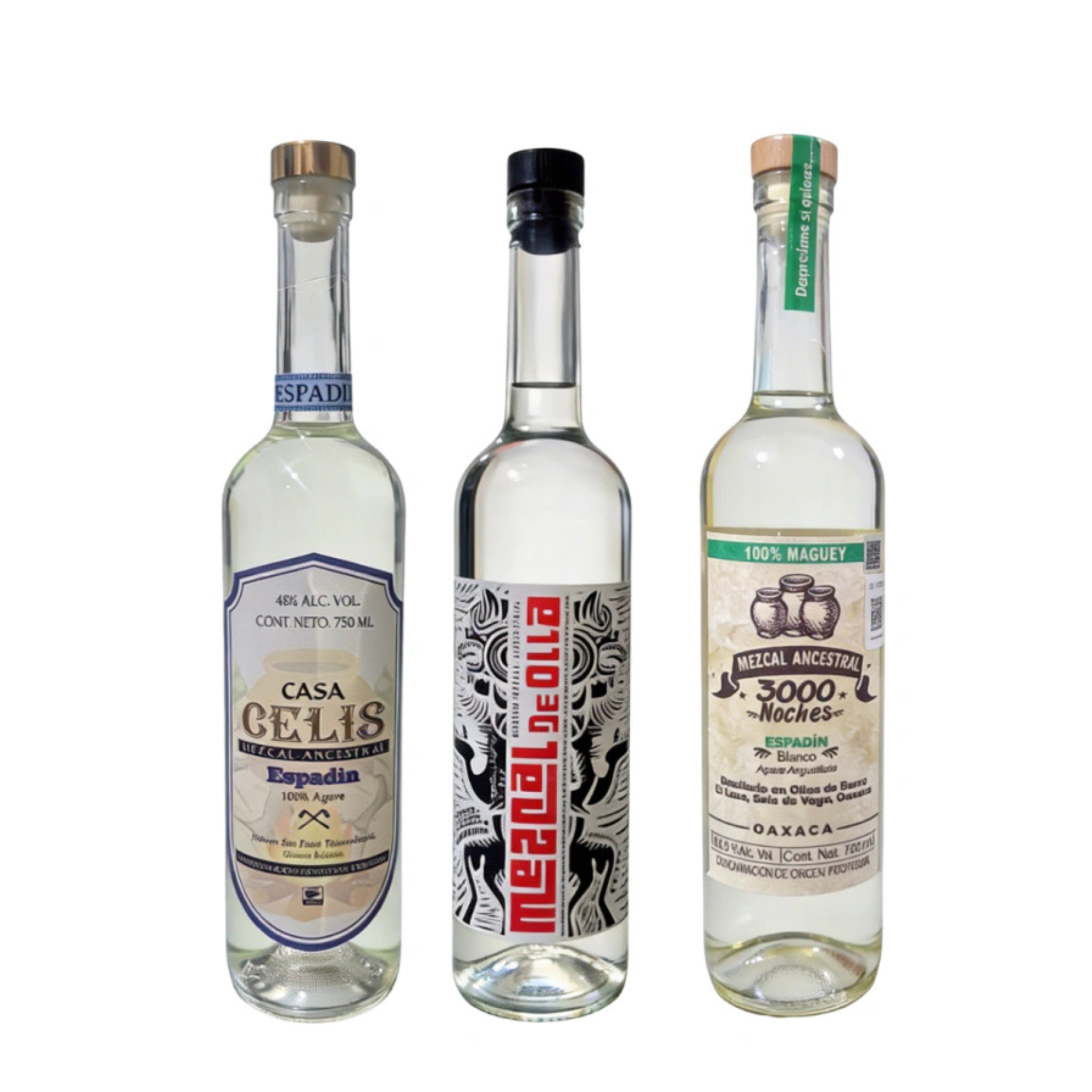 Mezcal Combo Ancestral Espadín Casa Celis + Mezcal de Olla + 3000 noches