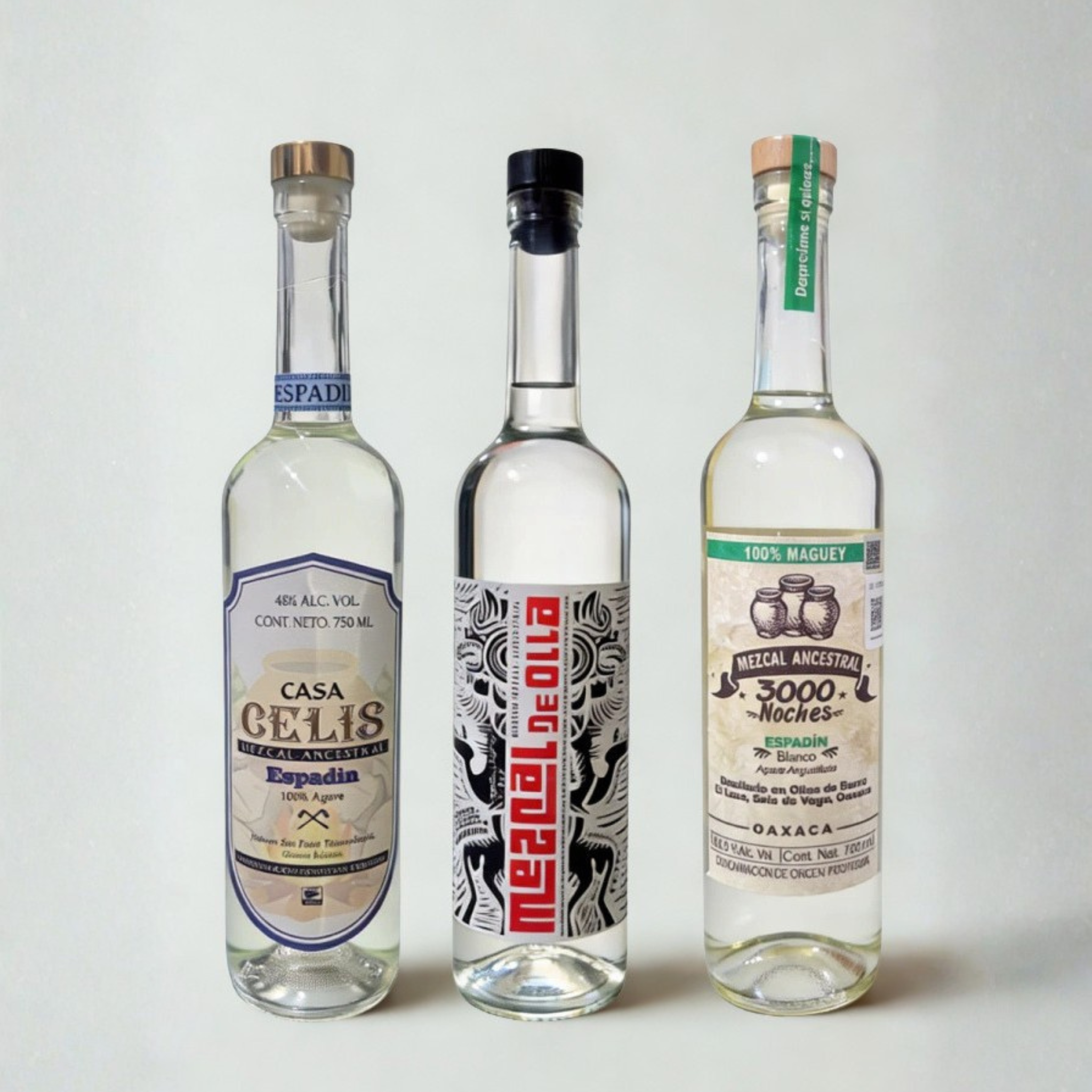 Mezcal Combo Ancestral Espadín Casa Celis + Mezcal de Olla + 3000 noches