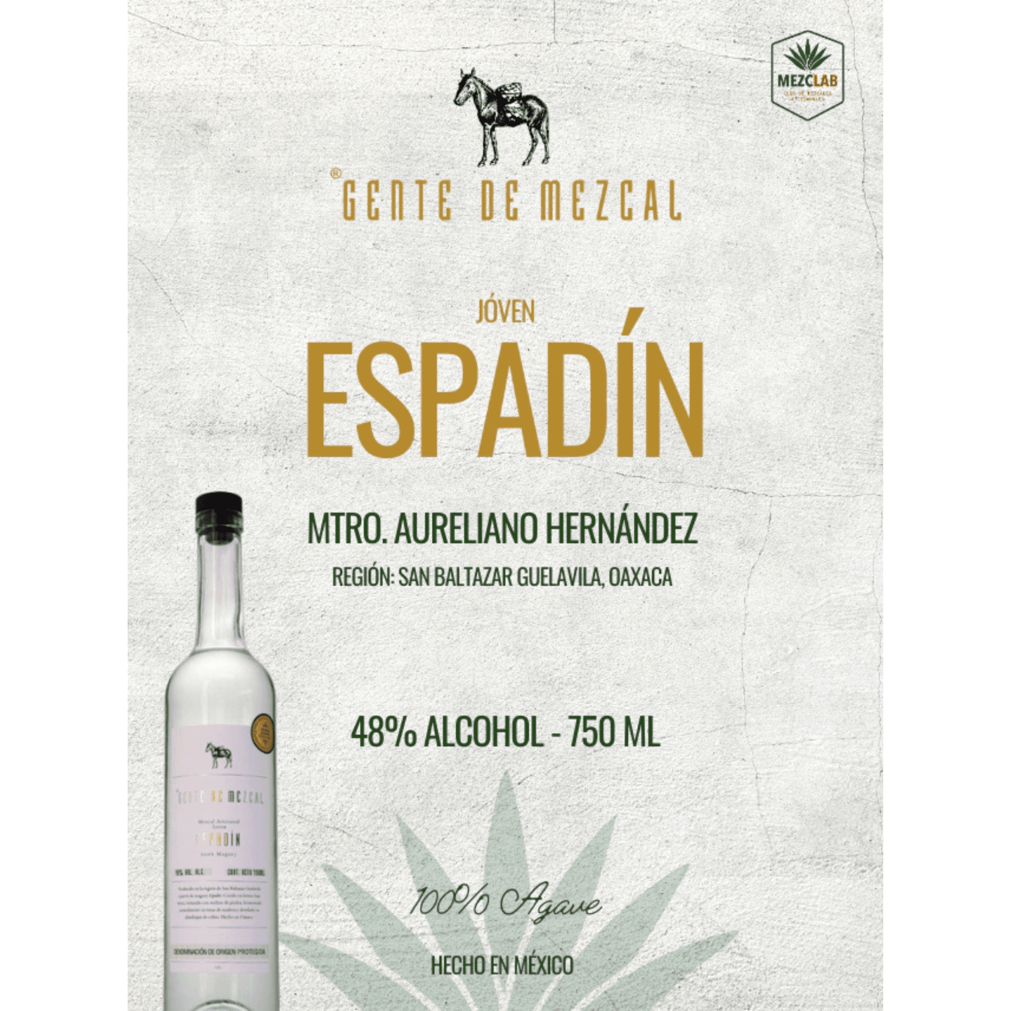 Mezcal Gente de Mezcal Espadín Artesanal 750 ml