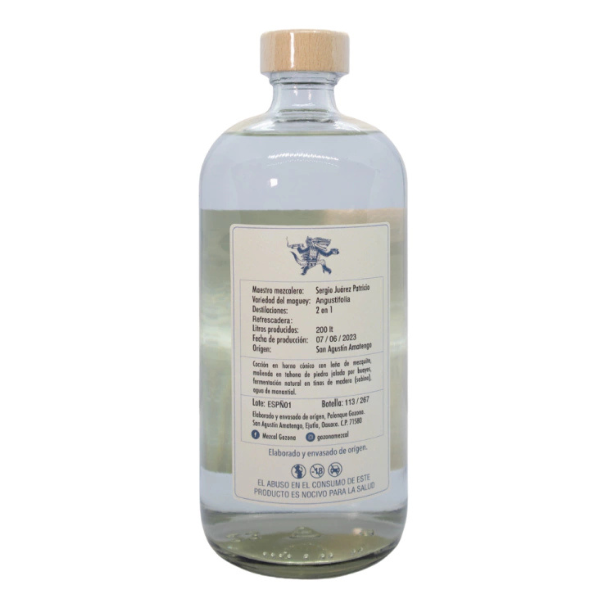 Mezcal Gozona Espadín Destilado con Piña Artesanal 750 ml