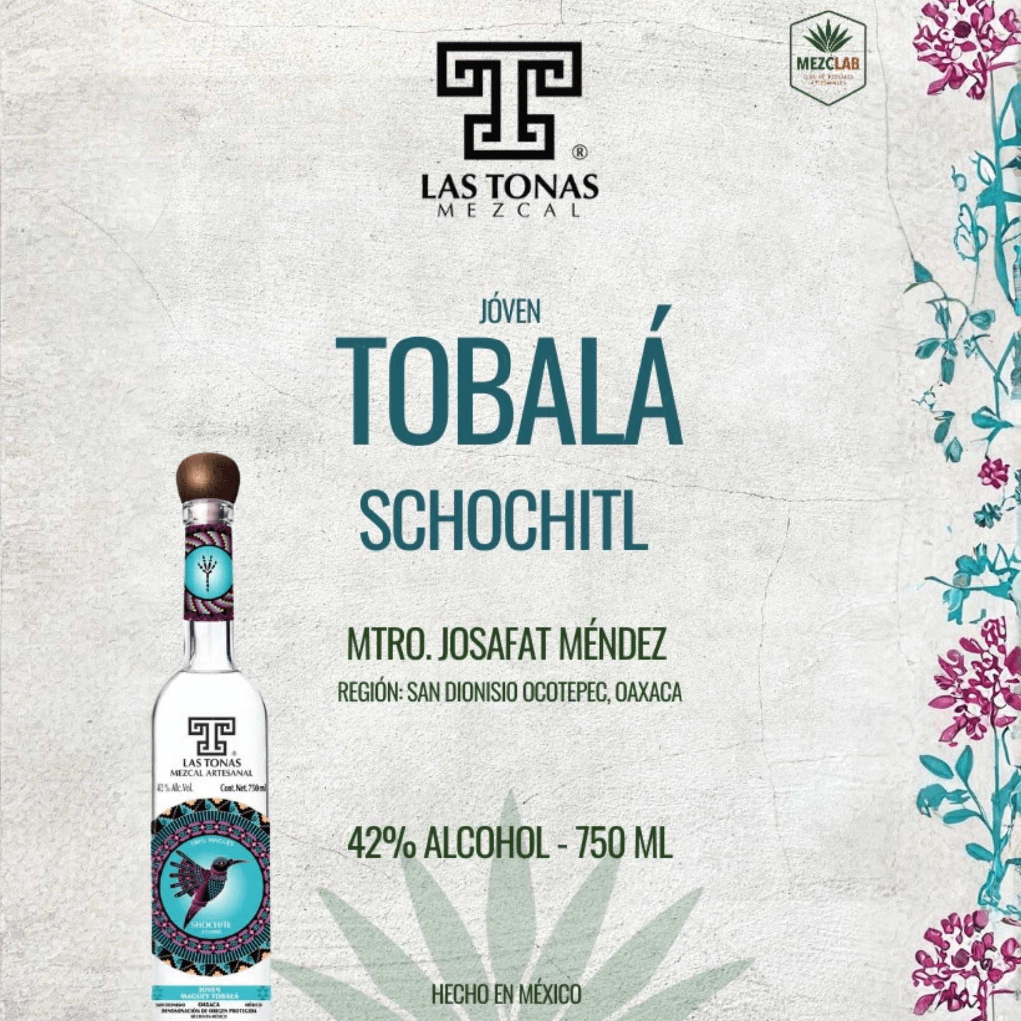Mezcal Las Tonas Tobalá Artesanal 750 ml