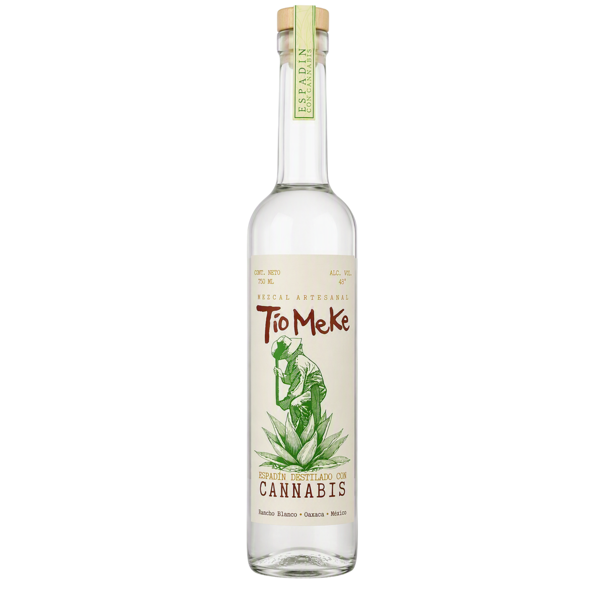 Mezcal Tío Meke Espadín destilado con Cannabis Artesanal 750 ml