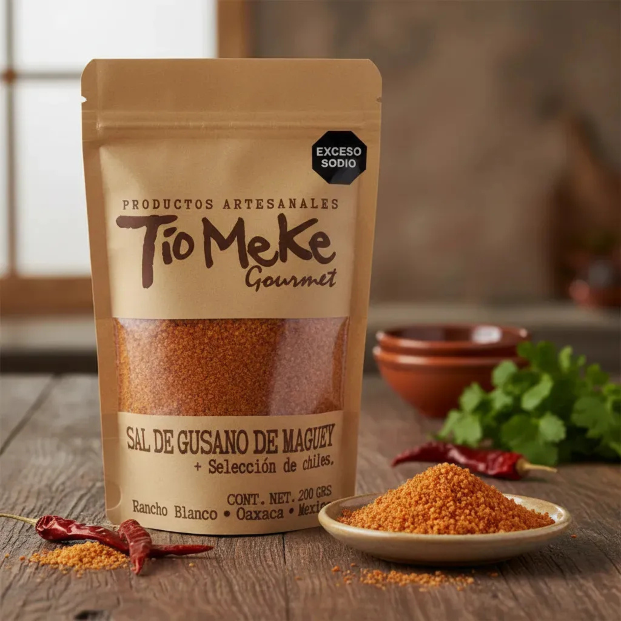 Sal Gourmet Tio Meke Gusano de Maguey con mezcla de chiles 200gr